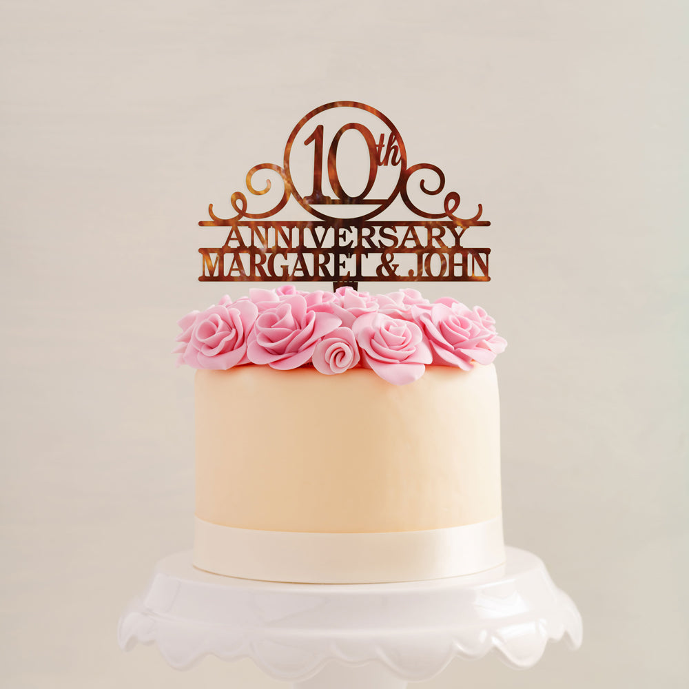 Custom Acrylic Anniversary Happy Number names Cake Topper