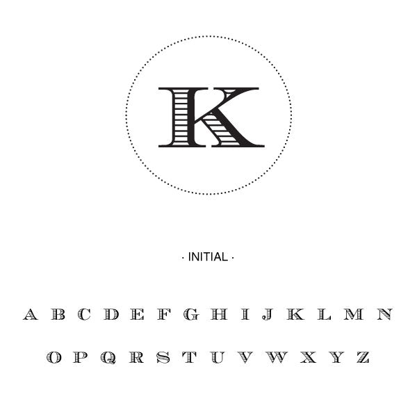 Round One Initial Monogram Custom Designer Embosser Alphabet and Font Used
