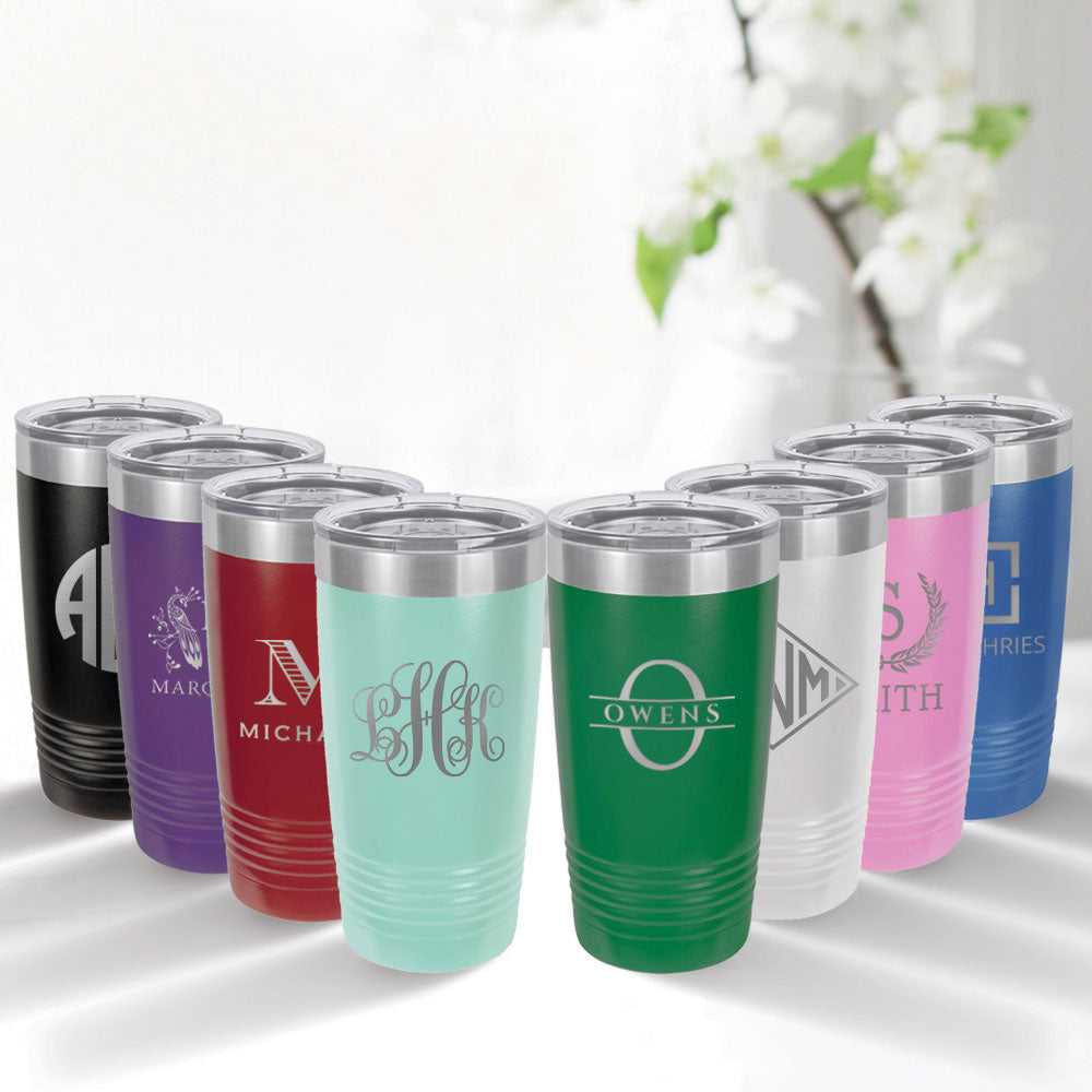 Engraved Tumbler - Hello Summer - Custom Insulated Tumbler - 20 oz. -  Summer- Laser Engraved Tumbler - Engraved Cup - Dishwasher Safe - Lid