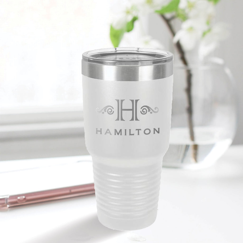 custom engraved 30 oz. tumbler drinkware best sellers white with clear lid