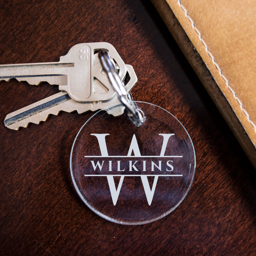 Frosted Custom Engraved Acrylic Key Fob