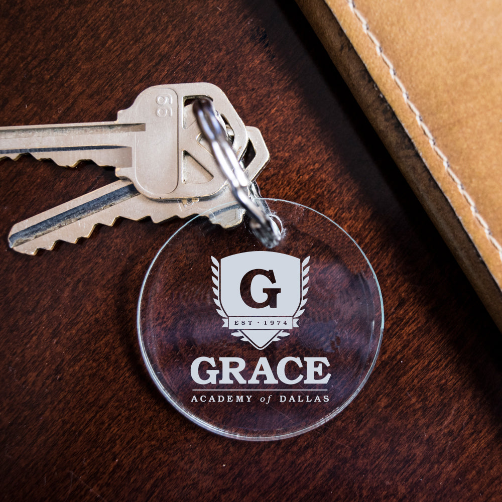 Grace Frosted Engraved Key Fob