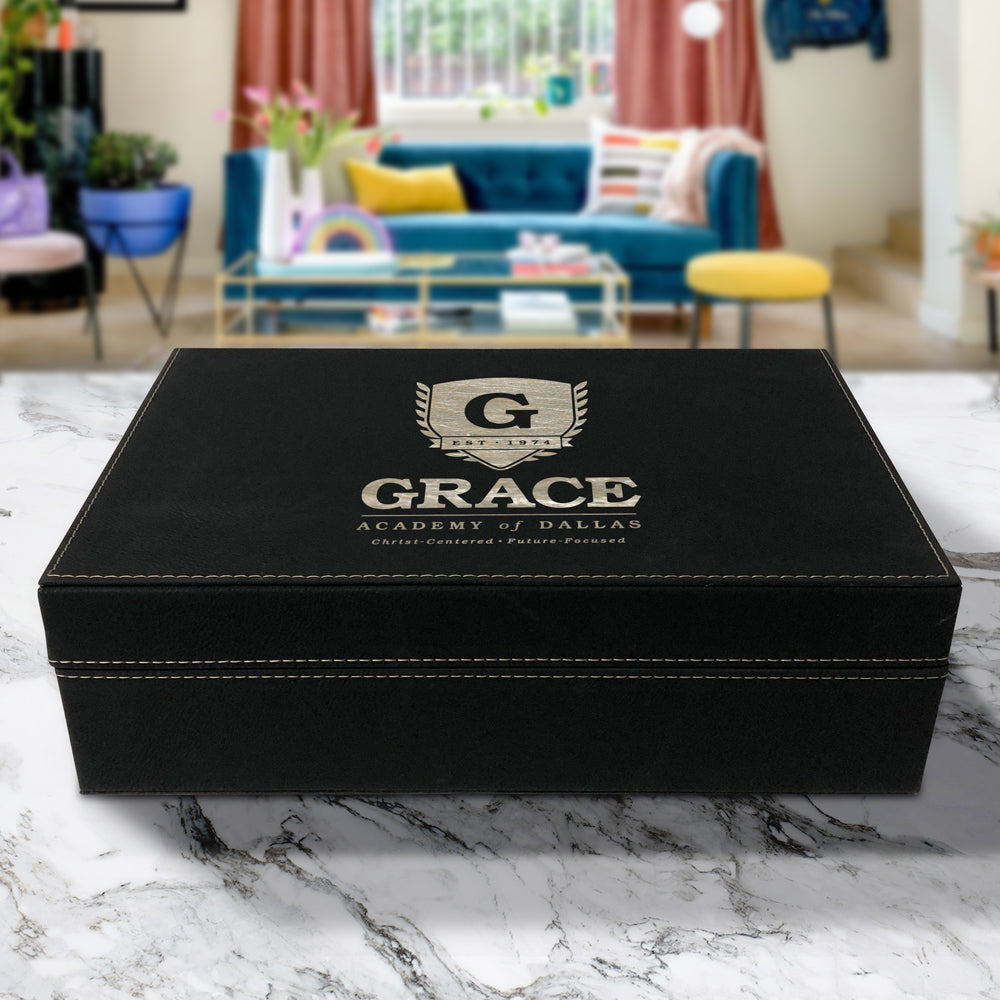 Engraved Grace Leather Gift Box