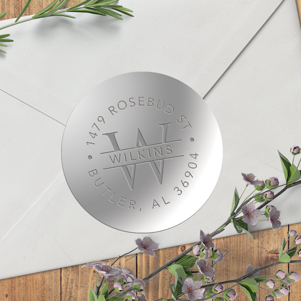 Silver Embosser Foil Seal Sticker