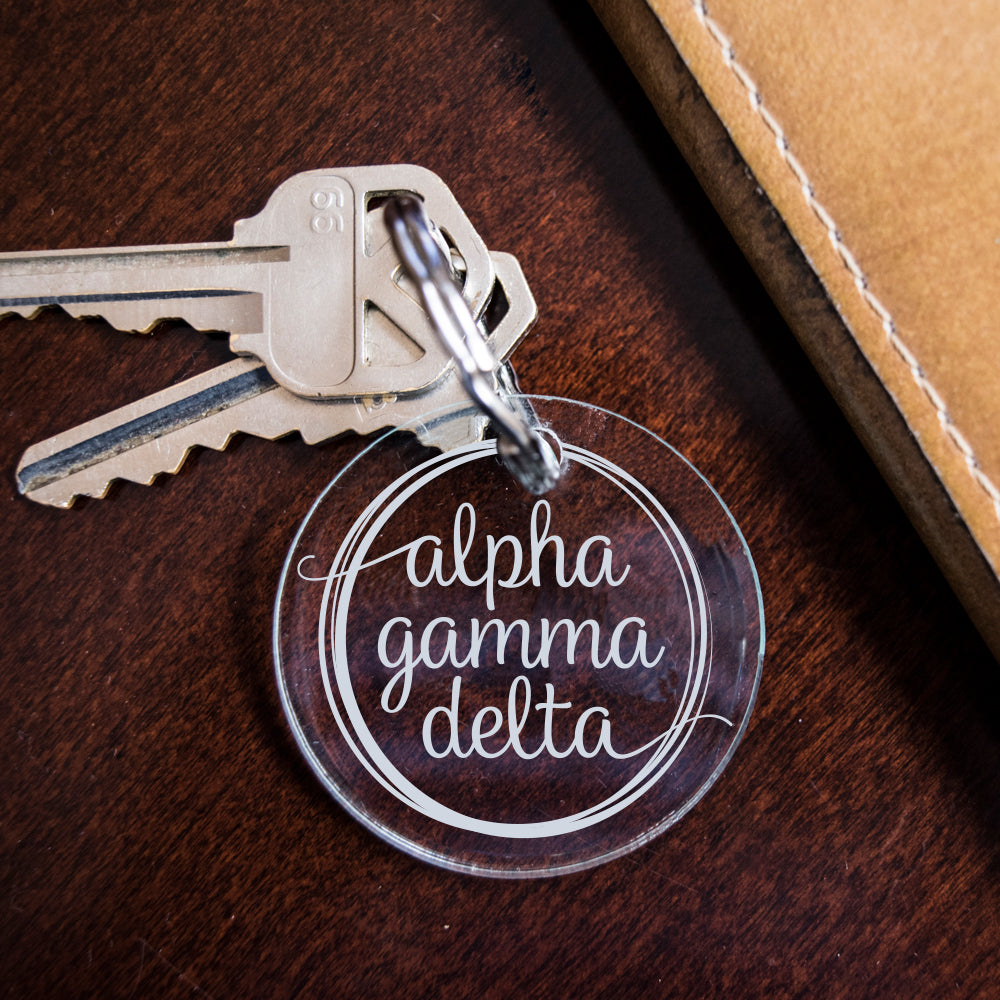 Alpha Gamma Delta Acrylic Key Fob