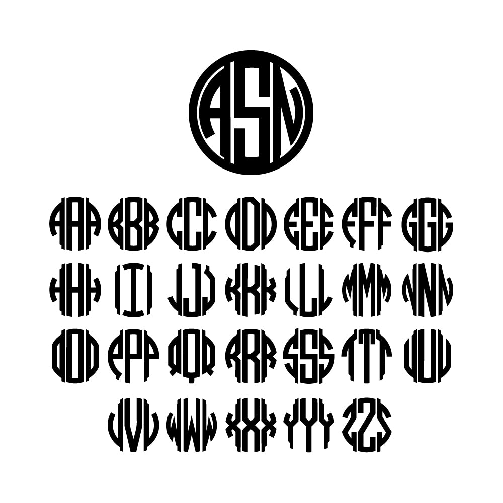 two and three letter monogram acrylic stir sticks set of 4 Gatsby Collection design alphabet