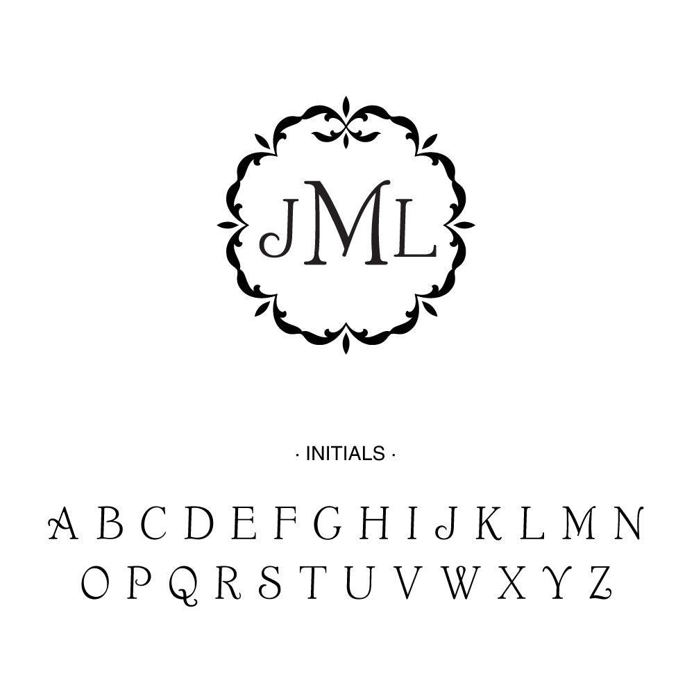 Ornate frame three letter monogram Custom Designer Stamp