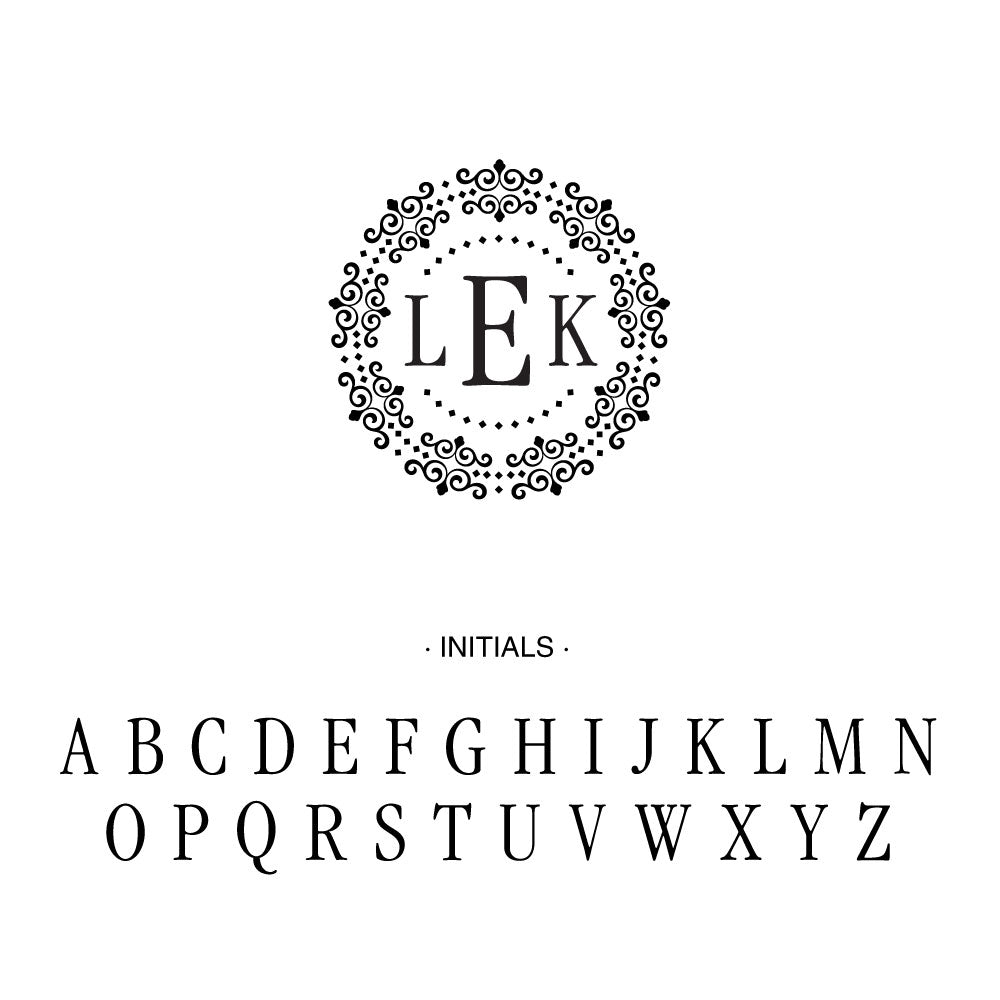 Ornate circle frame three letter monogram Custom Designer Stamp