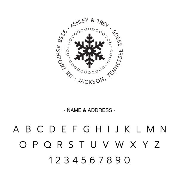 Holiday Snow Flake Round Return Address Custom Designer Stamp