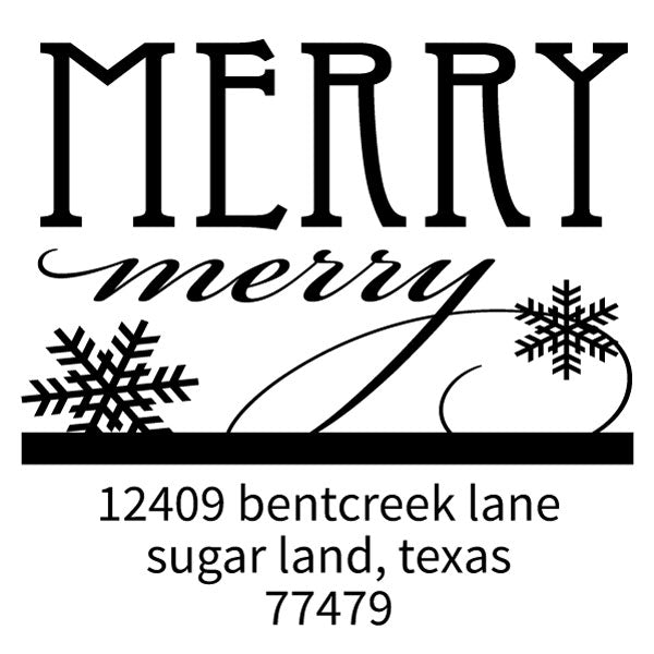 Holiday Merry Merry Return Address Custom Designer Stamp