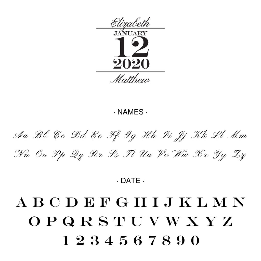 Square Wedding Couple Names and date Custom Designer Stamp