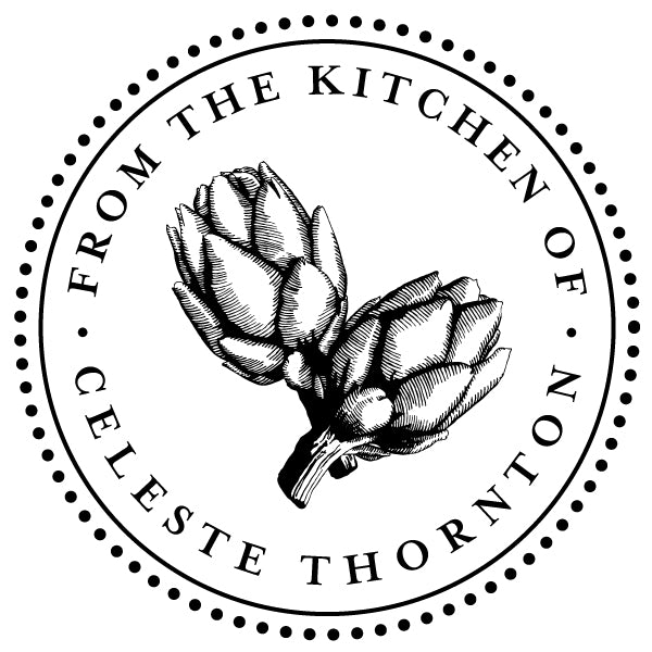 Round Food Artichoke From The Kitchen Of Name Custom Designer Stamp
