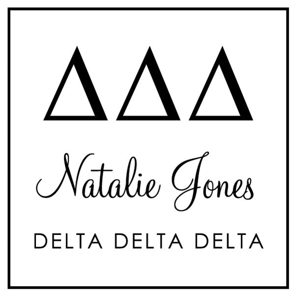 Delta Delta Delta Square College Social Symbol Panhellenic Sorority Chapter Custom Designer Stamp Greek