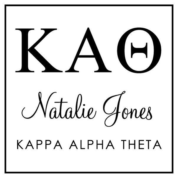Kappa Alpha Theta Square College Social Symbol Panhellenic Sorority Chapter Custom Designer Stamp Greek