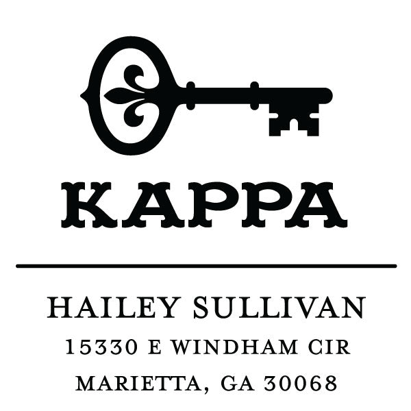 Kappa Kappa Gamma College Panhellenic Sorority Chapter Name Return Address Custom Designer Stamp