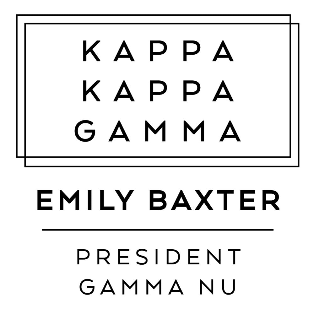 Kappa Kappa Gamma Deco Style Frame Social Panhellenic Sorority Chapter Custom Designer Stamp Greek