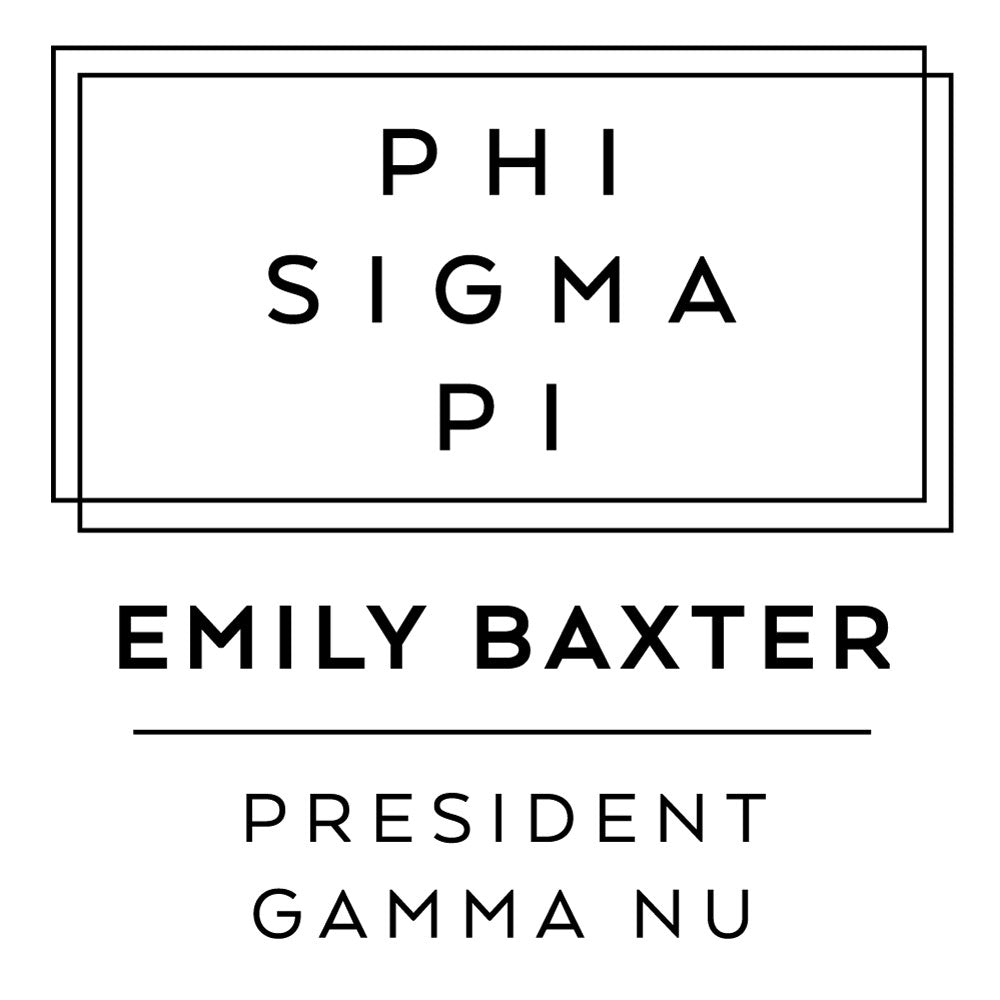 Phi Sigma Pi Deco Style Frame Social Panhellenic Sorority Chapter Custom Designer Stamp Greek