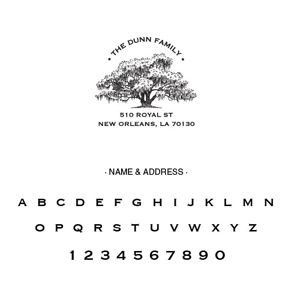 Alexa Pulitzer Tree Family Name Return Address Custom Designer Stamp Alp