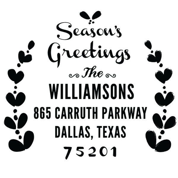 Holiday Seasons Greetings Family Return Address Custom Designer StampHoliday Ornaments Family Return Address Custom Designer Stamp