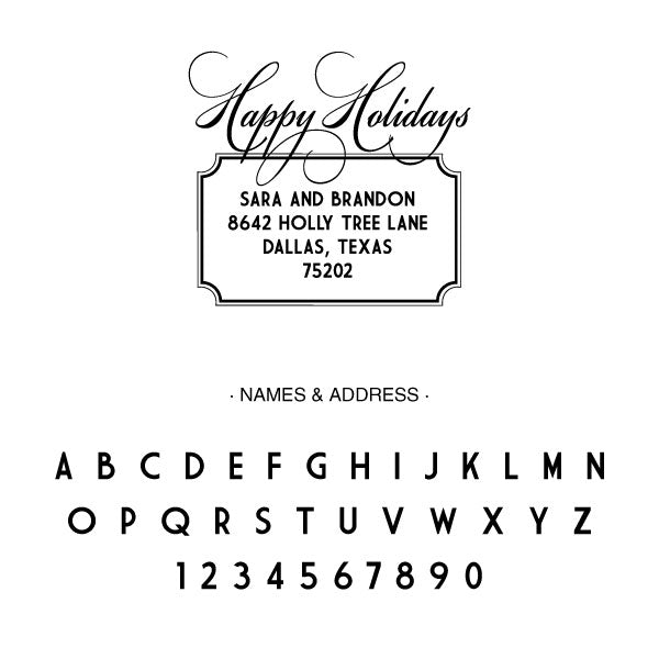 Happy Holiday Family Return Address Custom Designer Stamp