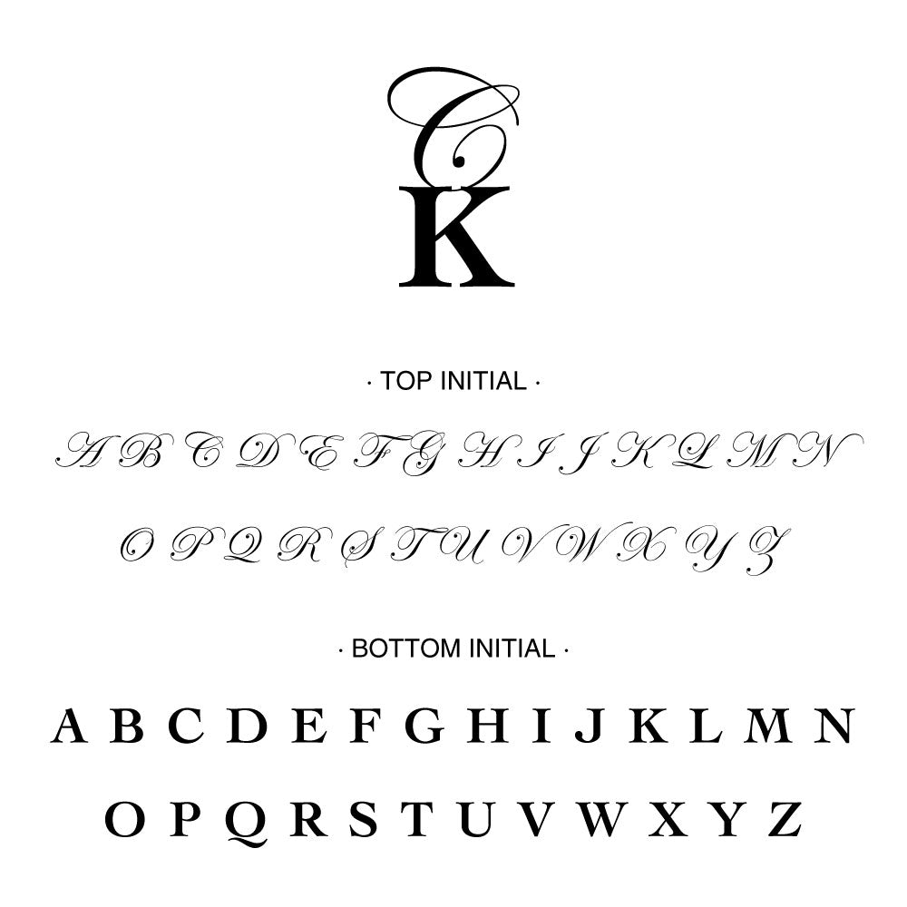 stacked two letter monogram initial Custom Designer Stamp