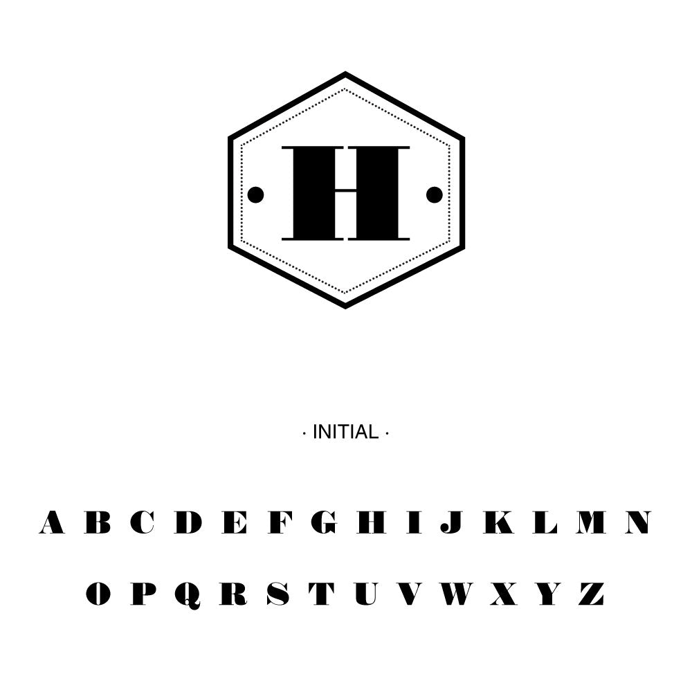 hexagon frame one letter monogram initial Custom Designer Stamp