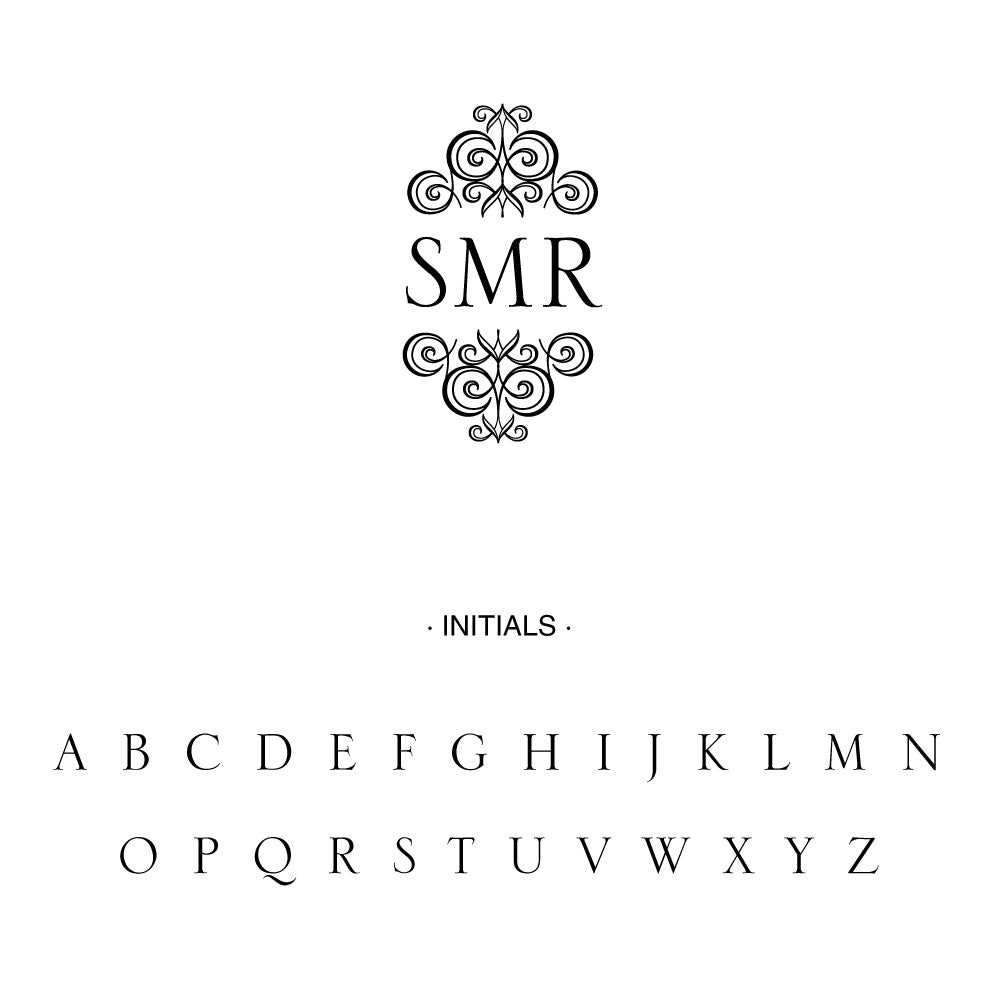 ornate three letter monogram initial Custom Designer Stamp
