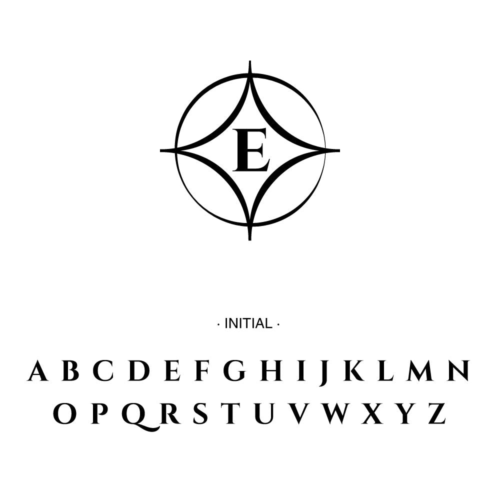 circle diamond star one letter monogram initial Custom Designer Stamp