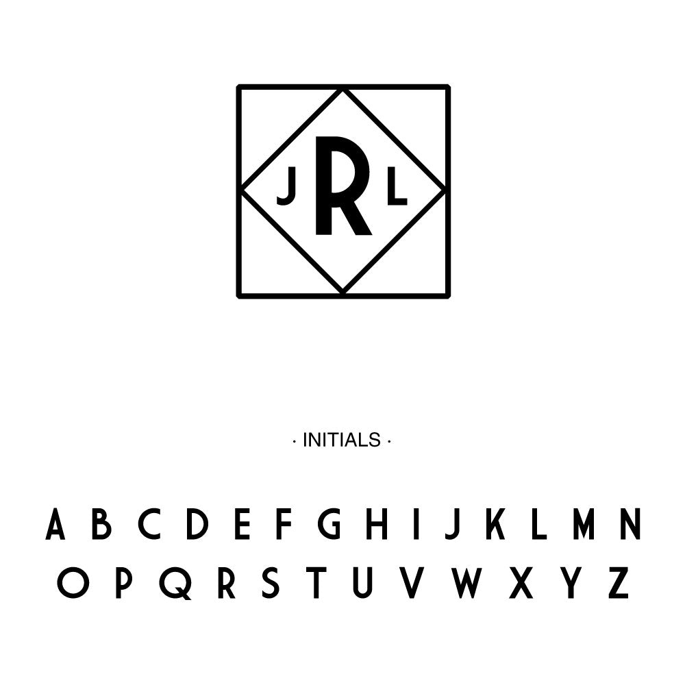 square diamond three letter monogram initial Custom Designer Stamp