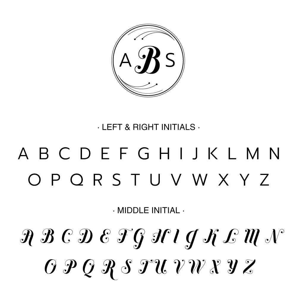 circle ornate script three letter initial monogram Custom Designer Stamp