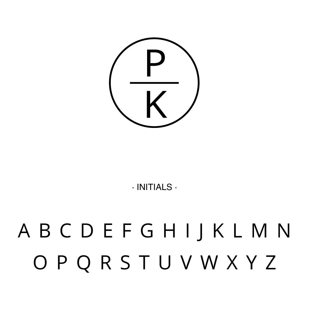 modern simple circle stacked two initial monogram Custom Designer Stamp