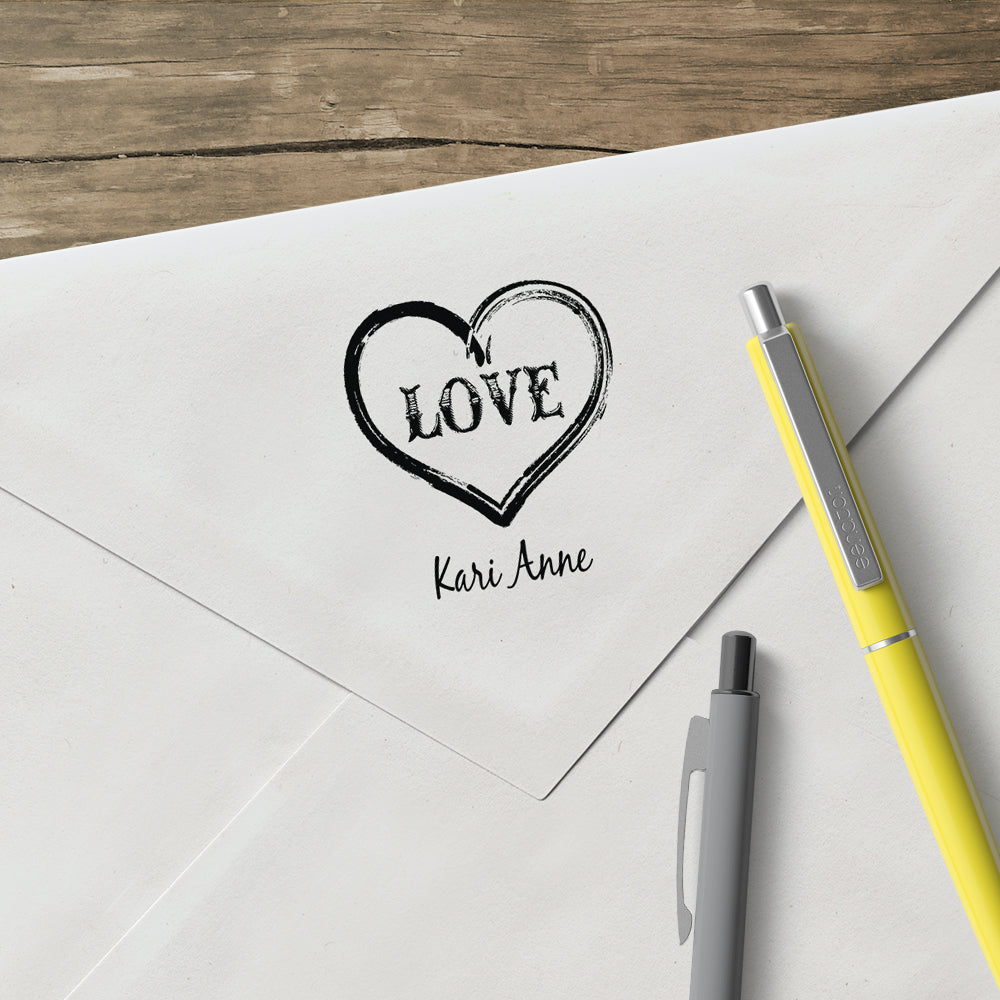 Love Heart Name Signature Custom Designer Stamp