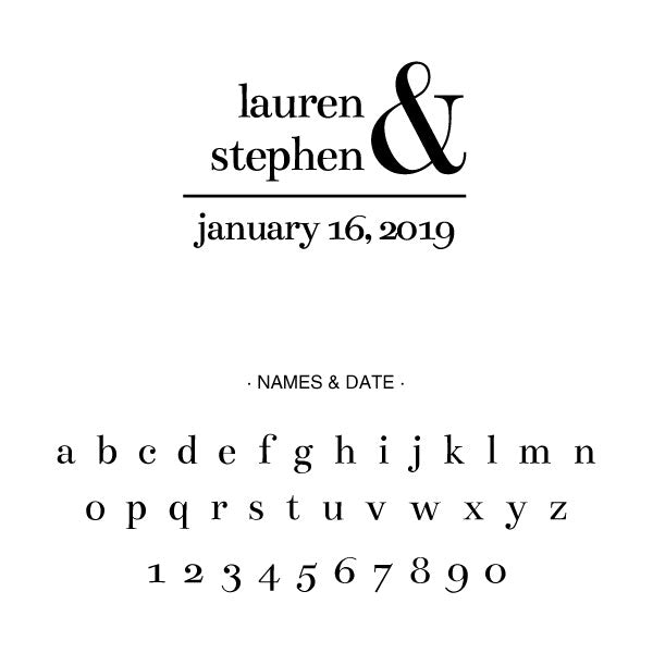 Square Wedding Couple Name and date Custom Designer Stamp