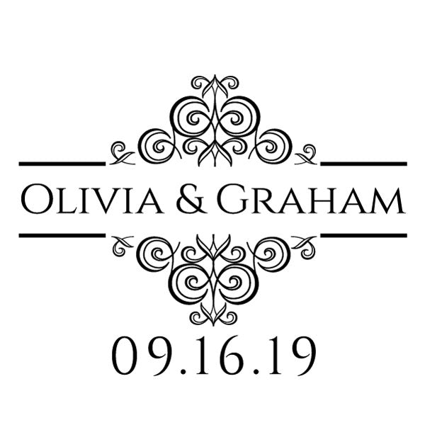 Name and Date Wedding Custom Designer Stamp