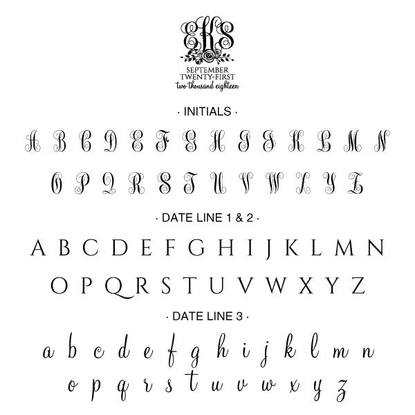 Monogram initials and date wedding Custom Designer Stamp