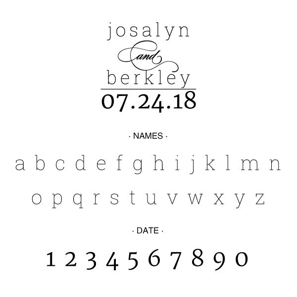 Names and date wedding Custom Designer Stamp