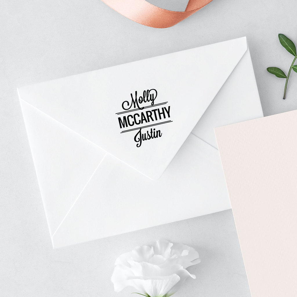 Couple Names Wedding Custom Designer Stamp