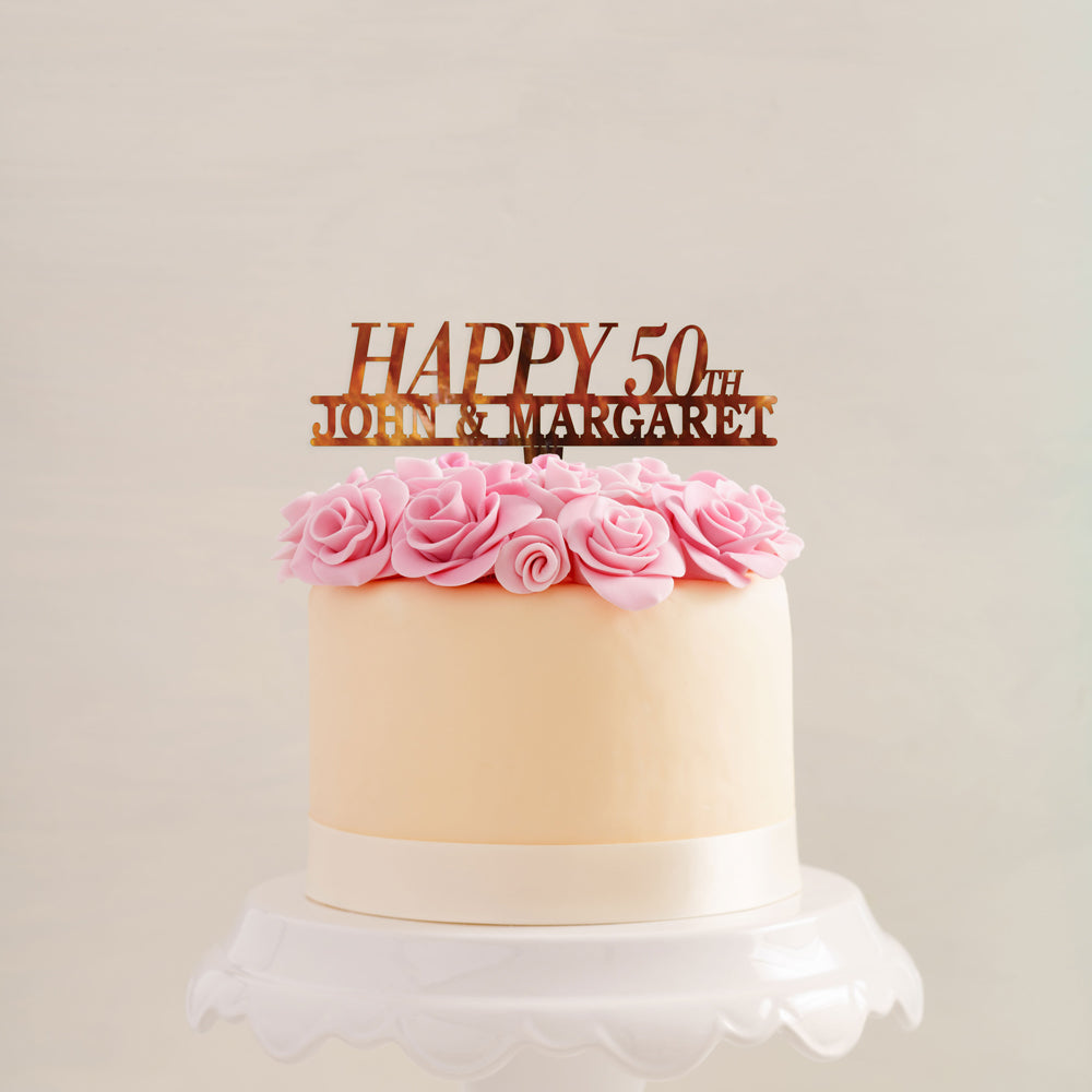 Custom Acrylic Anniversary Happy Number names Cake Topper