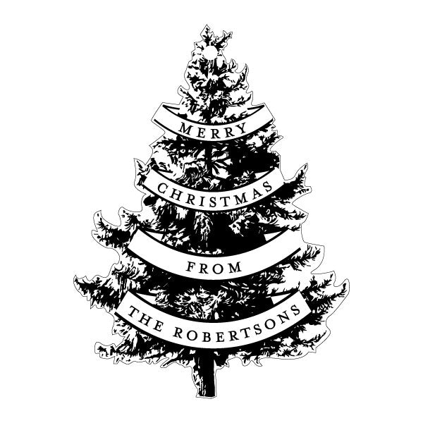 Custom Acrylic Holiday Merry Christmas Tree Gift Tag Ornament Family Name