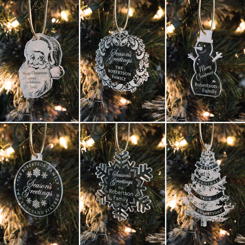 Set of Six Holiday Gift Tag Ornaments