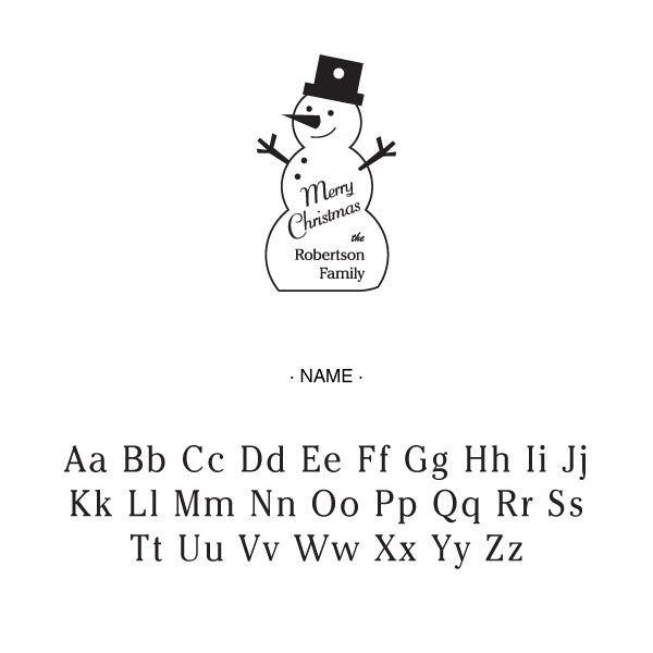 Custom Acrylic Holiday Merry Christmas Snowman Gift Tag Ornament Family Name