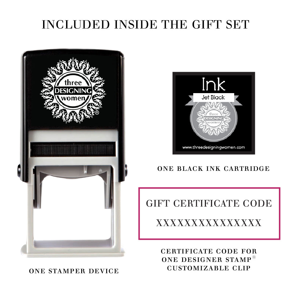 Three Designing Women Custom Designer Address Stamp Gift Box