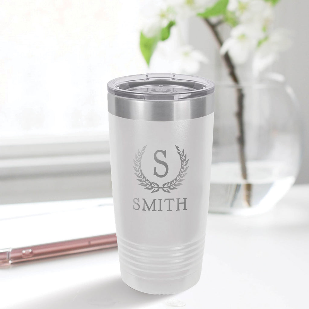 custom engraved 20 oz. tumbler drinkware best sellers white with clear lid