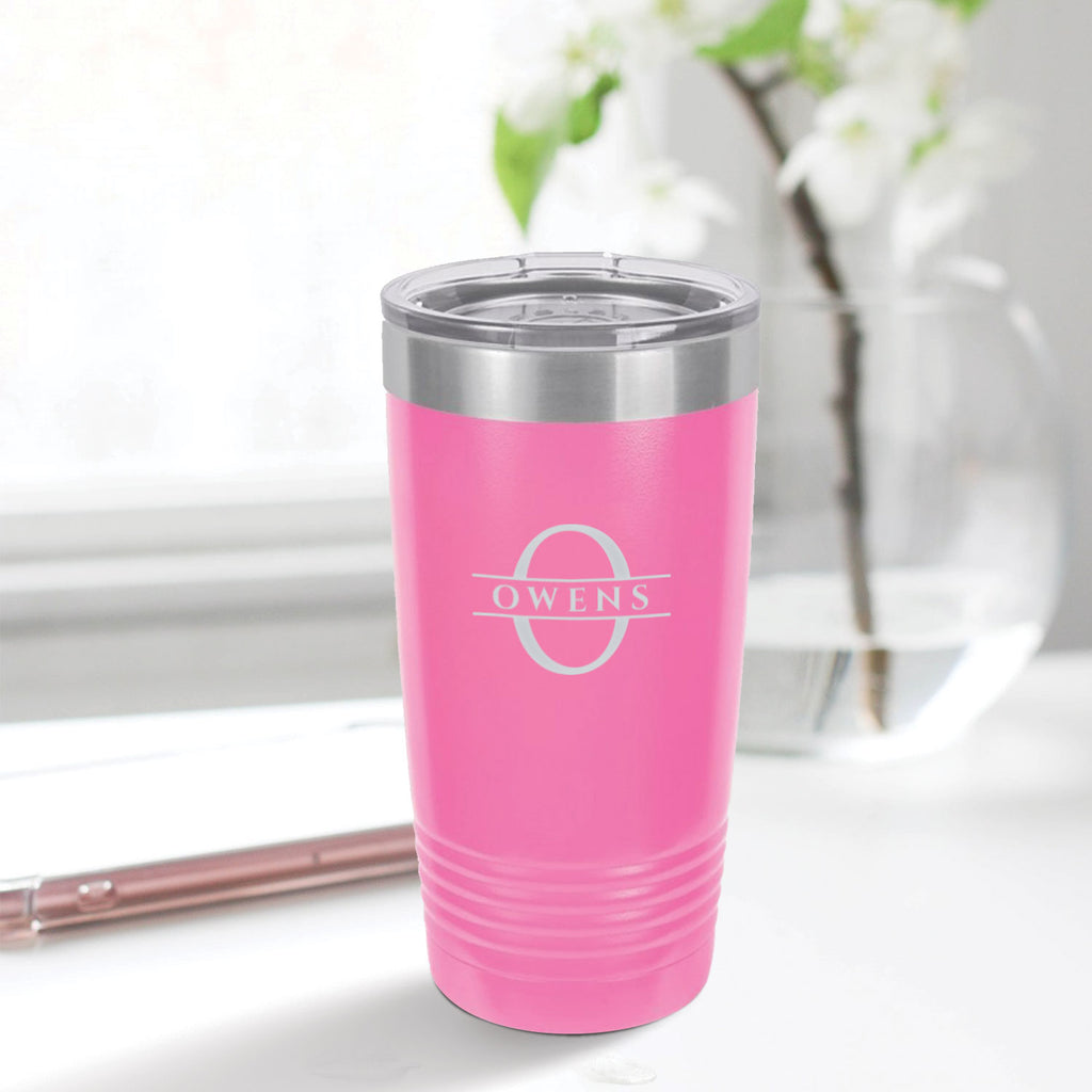 custom engraved 20 oz. tumbler drinkware best sellers pink with clear lid