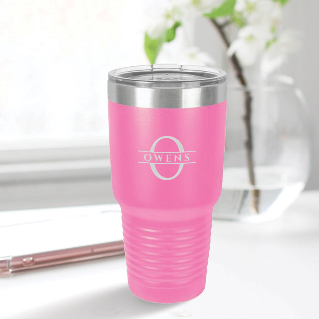 custom engraved 30 oz. tumbler drinkware best sellers pink with clear lid
