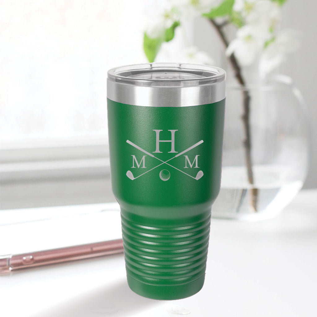 custom engraved 30 oz. tumbler drinkware best sellers green with clear lid